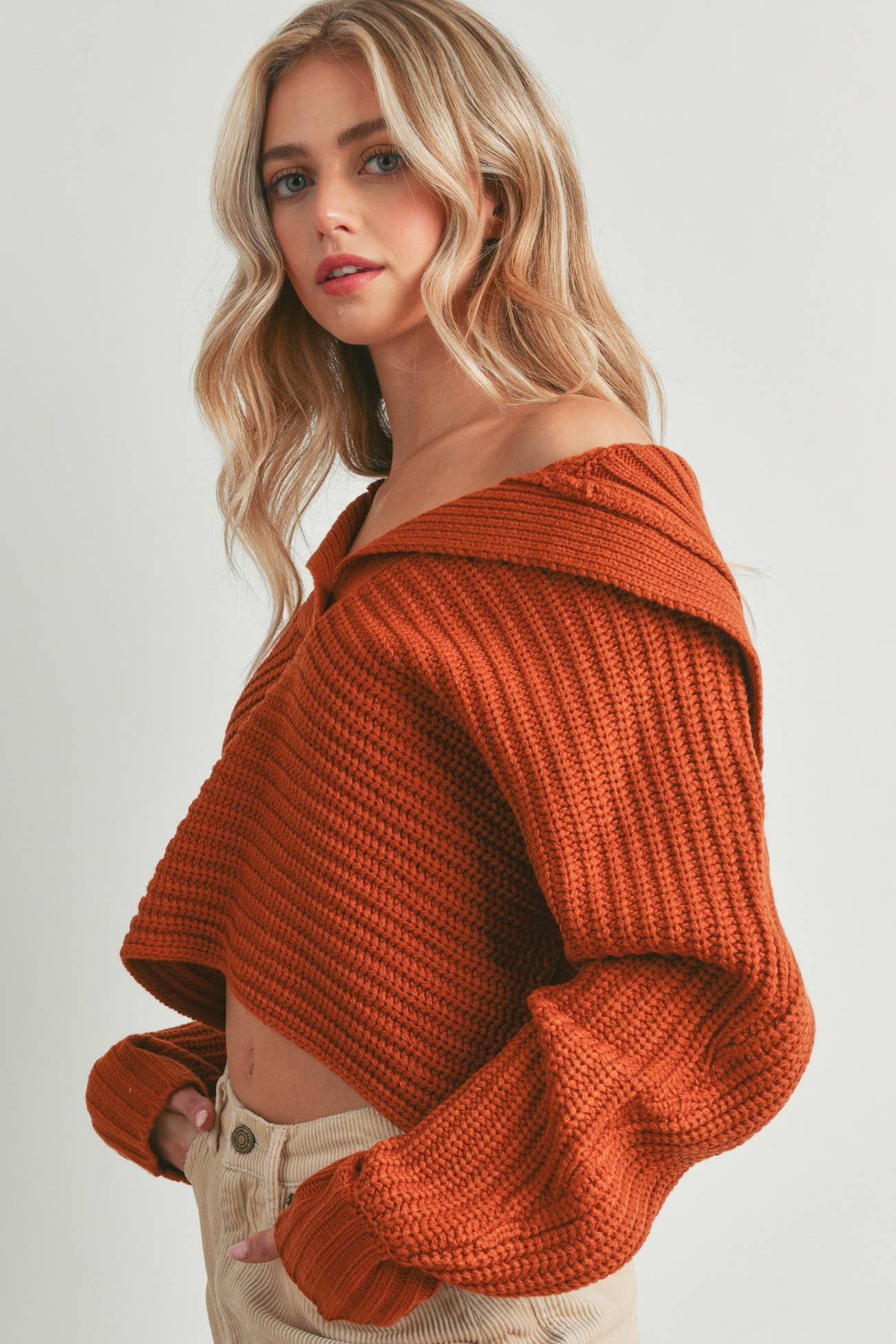Collared Sweater - Rust