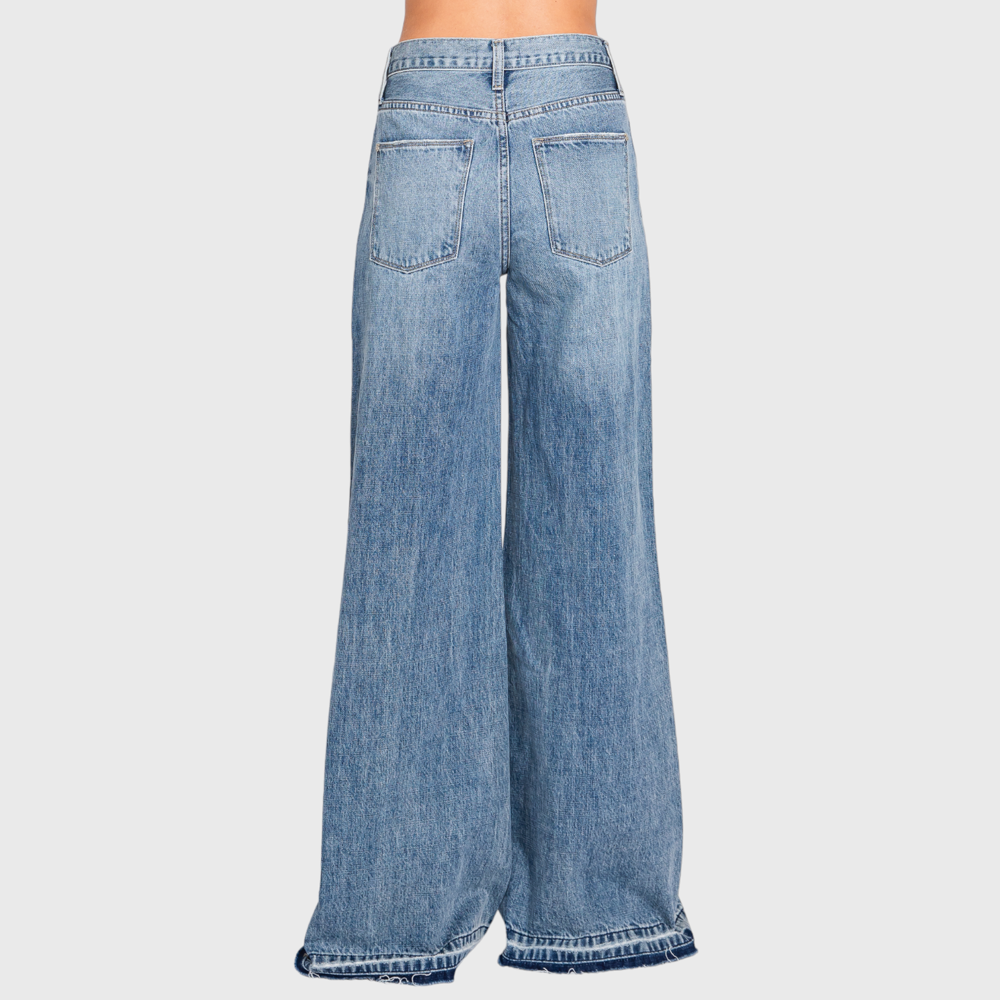 Distressed High Rise Wide Leg Jeans