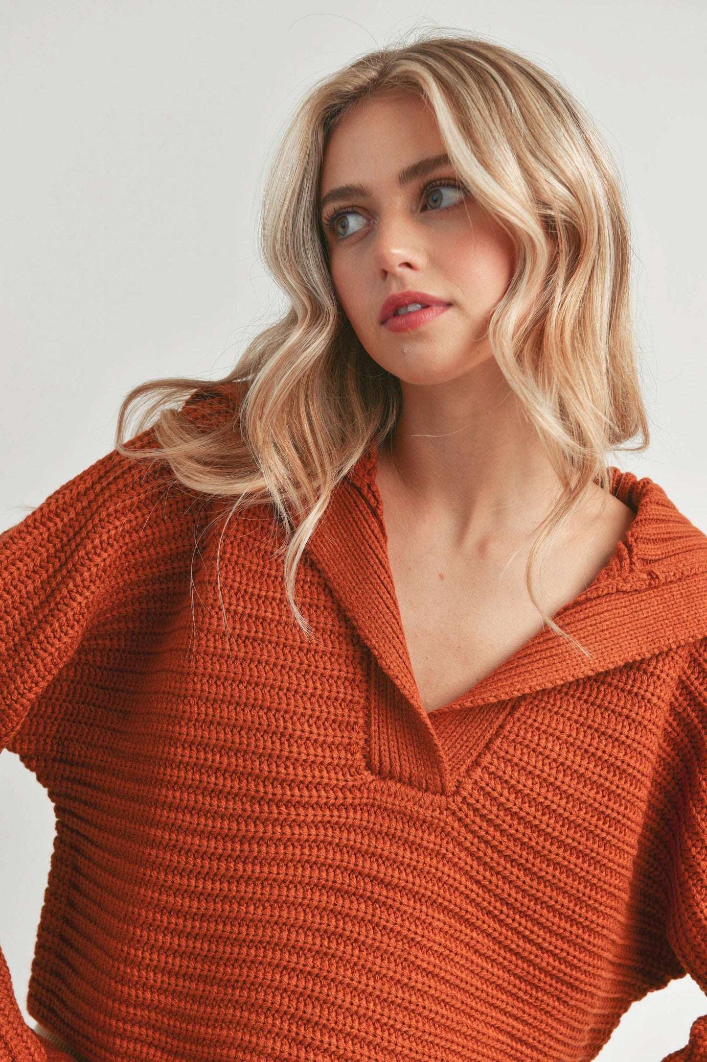 Collared Sweater - Rust