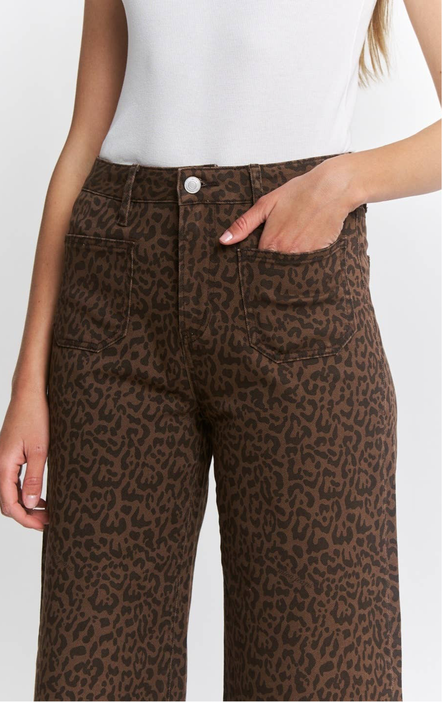 LEOPARD CROP JEANS